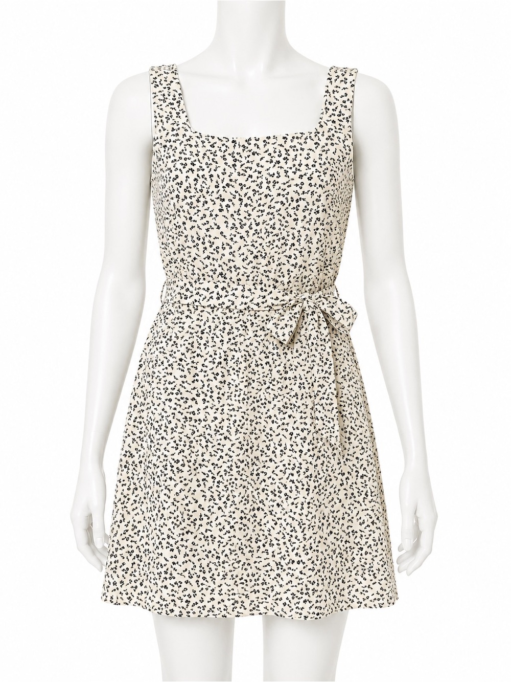 Old Navy Floral Tie Waist Dress Women’s Size Small White Black Floral Mini Dress